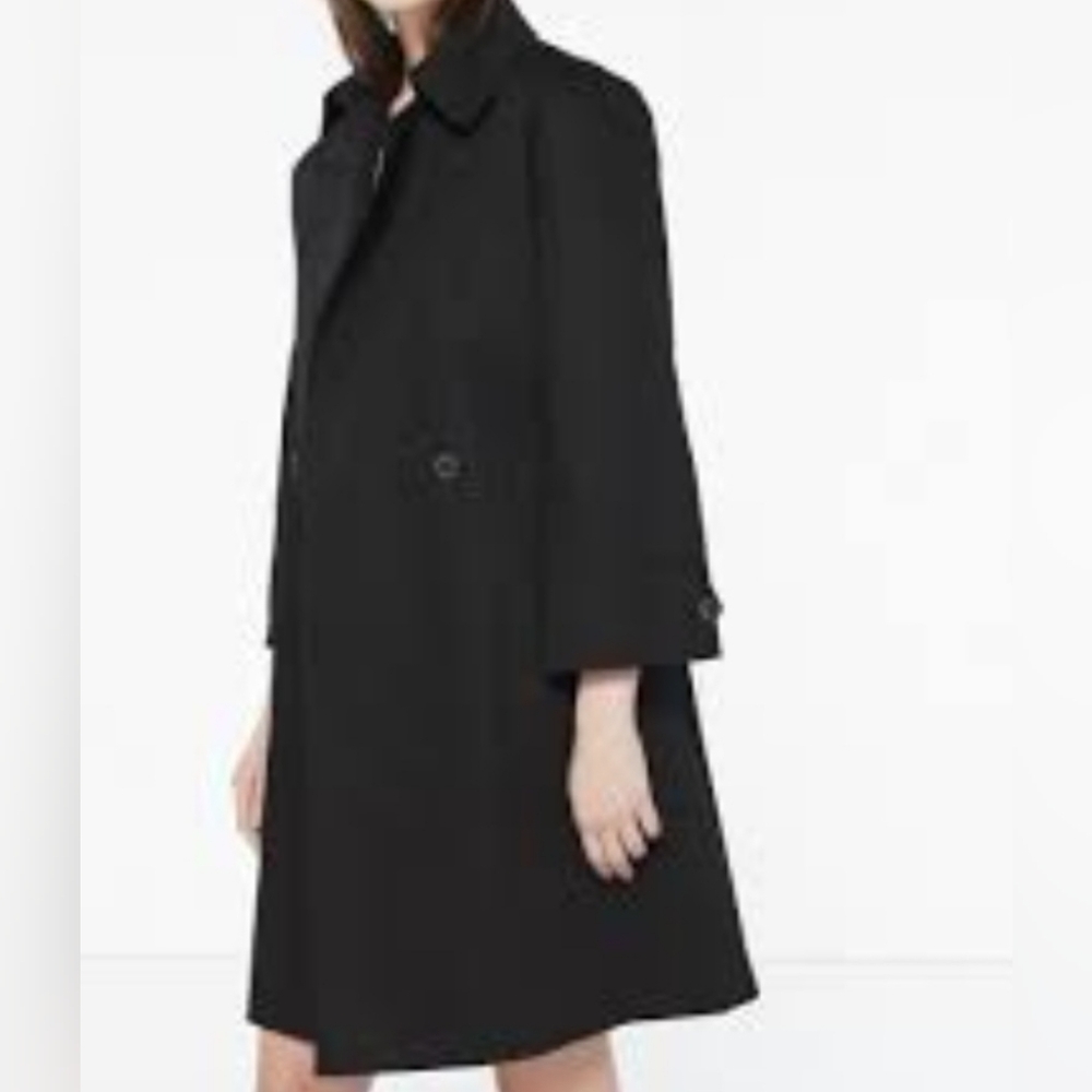 Sandro Paris Old Money Quiet Luxury Elegant Black Oversized Trench Coat S EU 36‎